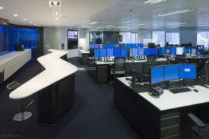 Modern securities trading floor